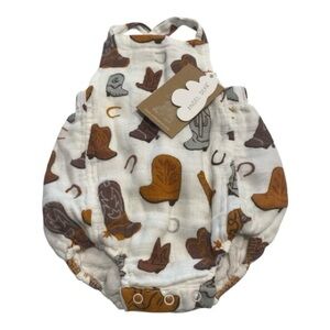 Angel Dear Cowboy Print Baby Romper 0-3 months